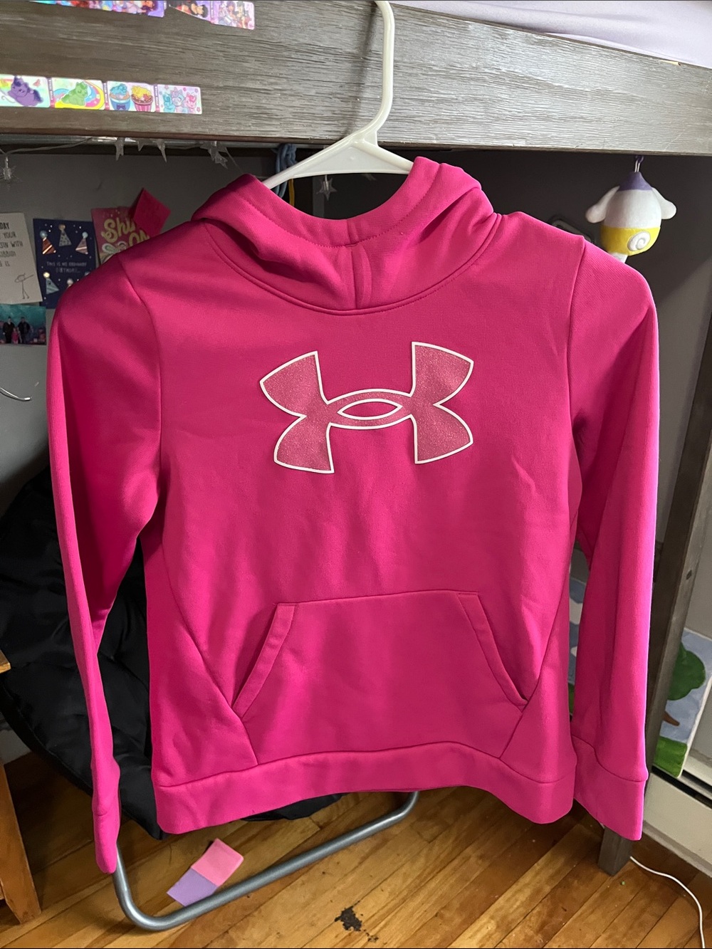 Under Armour Girls Hot Pink Pullover Hoodie